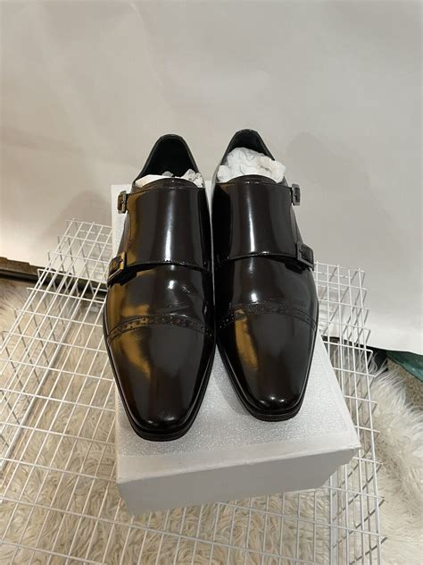 versace spazzolato leather monk-strap shoes|Versace Collection Spazzolato Leather Monk Loafers .